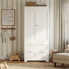 Veltenovaire 2 Door Wardrobe Armoire 3 Drawers Cabinet Tall Closet For Bedroom 