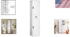 Bathroom Storage Cabinet Tall Narrow White 67 Inch With Shelves Doors