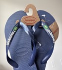 Havaianas Dark Blue Brazil Logo Flip Flop Sandals 9 10m 11 12w