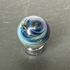 Contemporary Handmade Art Glass Marble  93  Blue Chaos Swirl Mib Borosilicate