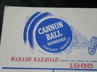  2  - 1965 Wabash Cannonball Freight Calendar Railroad Train Rr 11 x8 5  Freeshi