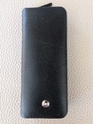 Montblanc 2pen Pouch Black For Boheme Or Others Leather With Zipper
