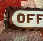 Vintage 1920s Office Letters Glass Door Sign Reverse Foil Backed Scalloped Edge