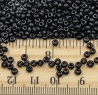 Vintage Antique Czech Glass Seed Beads Opaque Jet Black 8 0 To 9 0 C19-6