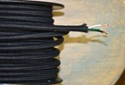 Black Cotton Cloth Covered 3-wire Round Pulley Cord  Vintage Pendant Lights Fans