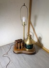 Vintage Nautical Table Lamp Brass Starboard Green Lantern Light Wood Ship Pulley