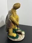 Vintage Resin Turtle Figurine Playing Croquet 9 5   