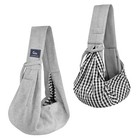 Dog Cat Sling Carrier Hands Free Reversible Pet Pouch Bag For Small Pets Grey