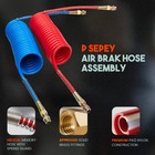 15  Red And Blue Hybrid Coiled Straight Air Brake Hose Air Line For Semi Trucks