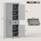 72  H Colonial Kitchen Pantry Freestanding Storage Cabinet White