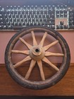 Vintage Wood   Cast Iron Wheel Buggy Cart Wagon 10in Diameter 