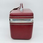 Vintage Samsonite Train Case Burgundy Red Hard Shell Cosmetic Makeup Travel Bag