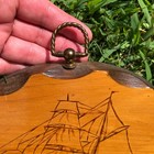 Vintage Primitive Nautical Wooden Plaque   Sailboat   Wall Hanging   Wood-burned