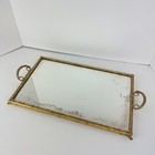 Vintage Matson Mirror Dresser Vanity Tray 24k Gold Plated 10  X 16  Perfume Mcm