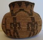 Circa 1890-1900 Native American Apache Olla Basket With Stylized Train Design