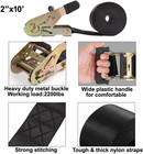 Endless Ratchet Tie Down Straps Heavy Duty Cargo Tie Downs  Sturdy Nylon Black S