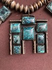 Square Naja Turquoise And Sterling Silver Navajo Necklace