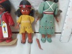 3 Vintage Native American Indian Made Souvenir Dolls W babies Googly Eyes Lot