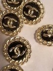Lot Of Ten 20mm Designer Cc Vintage Button Gold Tone Chanel 10 Buttons