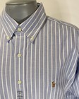 Polo Ralph Lauren Nwt Shirt 17 - 34 35 Thick Oxford Blue Striped Button Down New