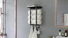 Towel Racks For Bathroom Wall  Black Small Towel Holder With Hooks