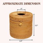 Rattan Tissue Box Toilet Paper Cover Wicker Decorative Holders With Lid 5 9 D   