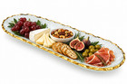 Godinger Harper Oval Serving Tray Platter Gold Trimmed Decorative Centerpiece