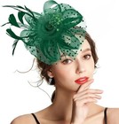 Fascinators For Women  Kentucky Derby Hats Tea Party   One Size  Green 