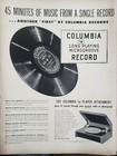 Lot Of Vintage 1948 Rca Columbia Records Print Ad Ephemera Wall Art Decor