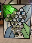 Stained Glass Hanging Grapes Leaf Window Panel Suncatcher Rectangular 7 5x6   