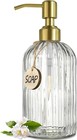 18oz Glass Soap Dispenser With Golden Pump For Kitchen refillable Liquid Hand   