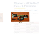 Mitutoyo 64pka076b Digimatic Kit  0-1  Micrometer   0-6  Caliper  Mahogany Case