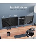 Vivo V002 Dual Monitor Desk Mount Heavy Duty Adjustable Steel Up To 30 Inch Gray