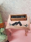 Miniature Dollhouse Furniture Vintage Artist Made Box Of  Dominoes