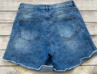 H m Size 12 Womens Denim Jean Shorts Roll Cuff High Rise Stretch Y40