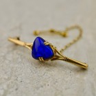Vintage 1930 s Australian Art Deco 9ct Yellow Gold Black Opal Set Bar Brooch Pin