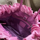Prada Pink Ruffle Tote Bag  Bow  Magnetic zip Closure  Bag Charm  Pockets