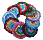 9 Psc Set Hand Crochet Doilies 5  Rainbow  Colorful  Mandala Boho Vintage Hipp