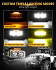 6pcs Auxbeam 4  Side Shooter Led Driving Pods Fog Ditch Work Lights Amber Drl