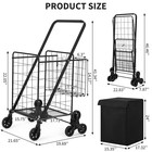 Foldable Grocery Trolley With Basket Liner Utility Cart With 360   Swivel Wheels