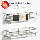 Shower Caddy Adhesive  No Drill Bathroom Shower Organizers  With Removable Hooks