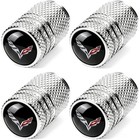 4pcs Tire Valve Stem Caps  Compatible With Corvette C1 C2 C3 C4 C5 Silver-1091