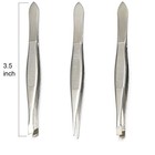  3 Pack  Tweezers Set - Stainless Steel Slant Tip  Flat  Point Tweezers Hair Plu