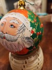 Christopher Radko Hand Painted Santa Glass Ball Christmas Ornament 5    Rare  