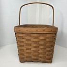 Vtg Longaberger Med lg Rectangle Basket 15 Inch X9x9 Straight Handle  85 Flawed