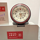 Swiss Army Travel Alarm Clock-pocket Watch Dual Time With Metal Case And Booklet
