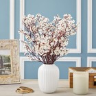 6 Pack Silk Artificial Baby s Breath Flowers With Stem  20 Inch  White