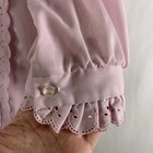 Vtg Womens Prairie Victorian Ruffle Top Sz M Eyelet Lace Puff Sleeve Cottage Usa