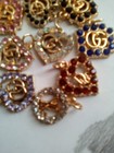 Lot Of17 Stamped Designer Button Zipper Pull  Gold  Tone Lv Gucci Dior Charm 
