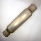 Titanflowracing Titanium 2 5  Race Resonator Muffler 17  Oal Louvered Core